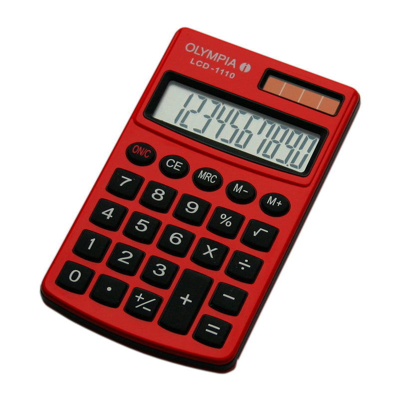 Olympia LCD 1110 regnemaskine Lomme Basis Rød