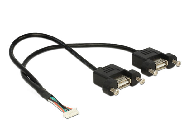 DeLOCK 84839 USB-kabel USB 2.0 0,25 m 2 x USB A 0,48 Gbit/sek. Sort