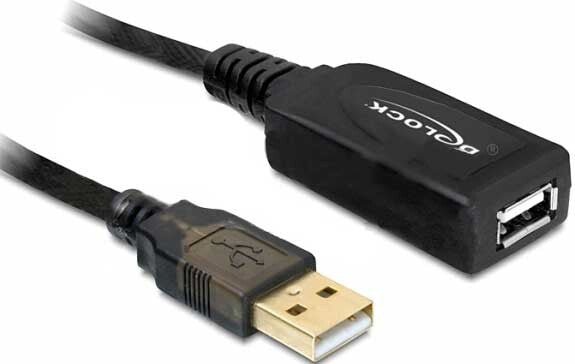 DeLOCK 20m USB 2.0 USB-kabel Sort