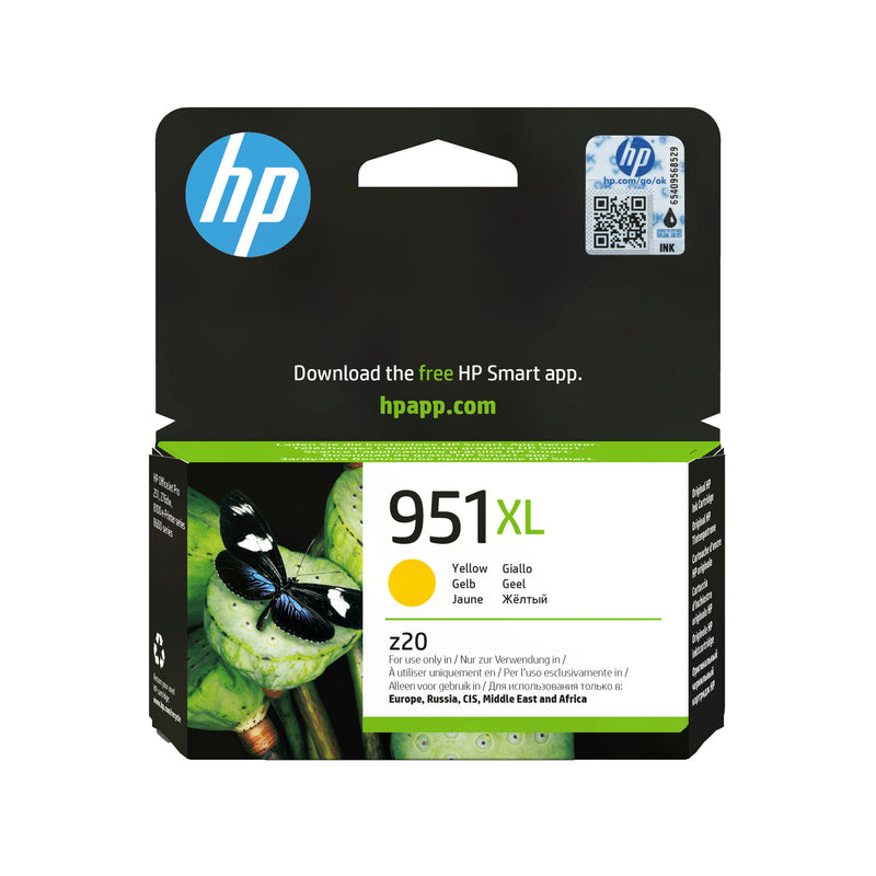 HP Original 951XL-blækpatron med høj kapacitet, gul