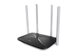 Mercusys AC12 trådløs router Hurtigt ethernet Dual-band (2,4 GHz / 5 GHz) Sort