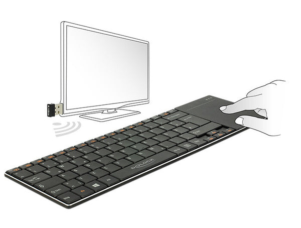 DeLOCK 12454 tastatur til mobil enhed Micro-USB Sort