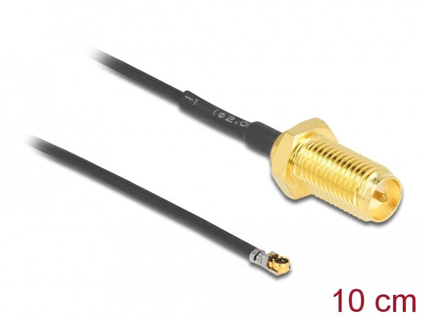 DeLOCK 12654 koaxial kabel 0,1 m RP-SMA MHF 4L LK Sort