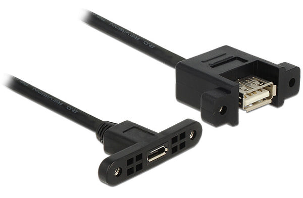 DeLOCK USB 2.0 Micro-B/A, 0.25m USB-kabel 0,25 m Micro-USB B USB A 0,48 Gbit/sek. Sort