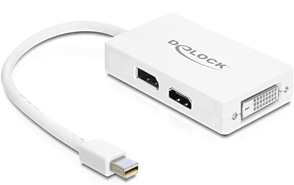 DeLOCK 0.16m DisplayPort/VGA + HDMI + DVI 0,16 m Mini DisplayPort VGA (D-Sub)+ HDMI + DVI Hvid