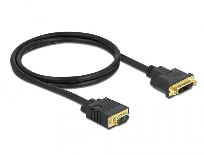 DeLOCK 86756 videokabel adapter 1 m DVI-A VGA (D-Sub) Sort
