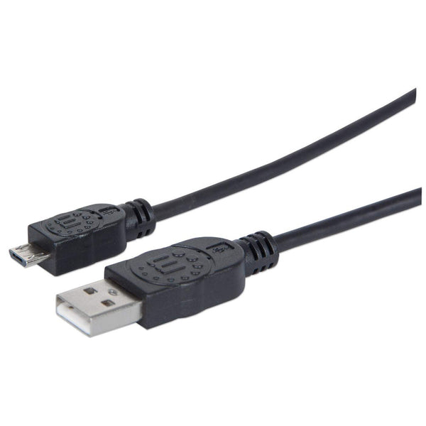 Manhattan 307178 USB-kabel USB 2.0 1,8 m USB A Micro-USB B 0,48 Gbit/sek. Sort