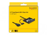 DeLOCK 64166 drive bay panel 8,89 cm (3.5") I/O panel med porte Sort