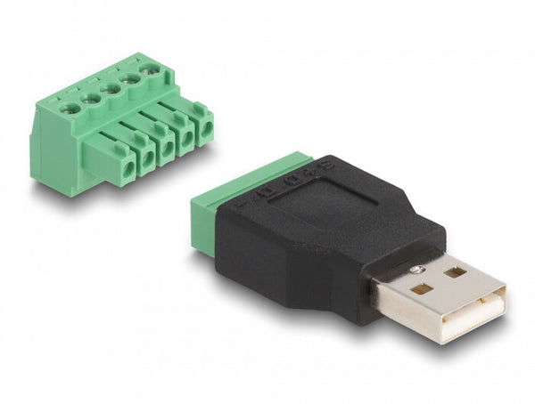 DeLOCK 65971 kabel kønsskifter USB 2.0 Type-A 1 x 5 pin Sort, Grøn