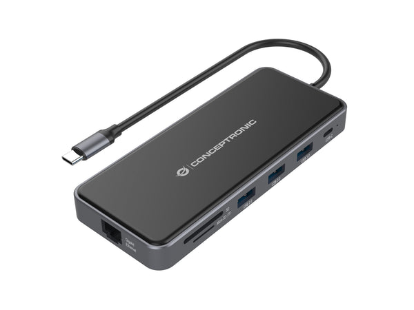 Conceptronic DONN15G dockingstation Ledningsført USB 3.2 Gen 1 (3.1 Gen 1) Type-C Grå