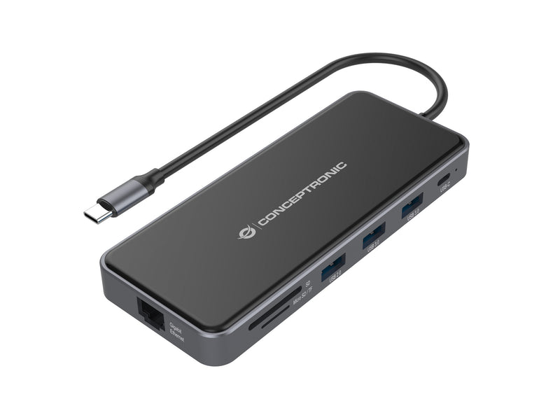 Conceptronic DONN15G dockingstation Ledningsført USB 3.2 Gen 1 (3.1 Gen 1) Type-C Grå