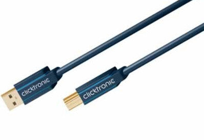 ClickTronic 1.8m USB3.0 A - B m/m USB-kabel USB 3.2 Gen 1 (3.1 Gen 1) 1,8 m USB A USB B 5 Gbit/sek. Blå