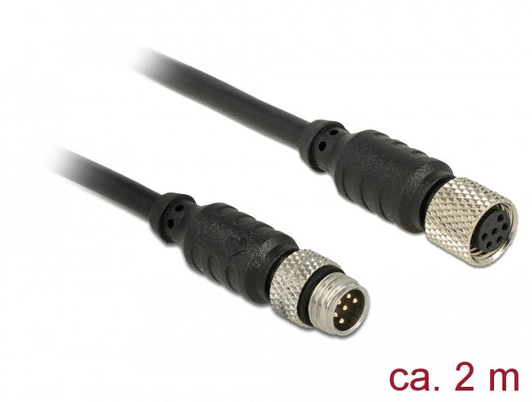 DeLOCK 12640 sensor- & aktuatorkabel 2 m M8 Sort