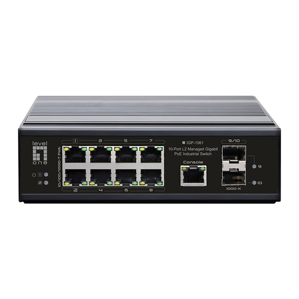 LevelOne IGP-1061 netværksswitch Administreret L2 Gigabit Ethernet (10/100/1000) Strøm over Ethernet (PoE) Sort