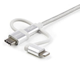 StarTech.com LTCUB1MGR USB-kabel USB 2.0 1 m USB A Micro-USB B 0,48 Gbit/sek. Sølv