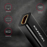 Axagon RVDM-HI14N videokabel adapter 0,15 m Mini DisplayPort HDMI Sort