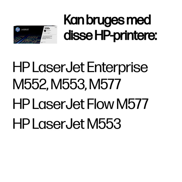 HP Original 508X LaserJet-tonerpatron med høj kapacitet, sort