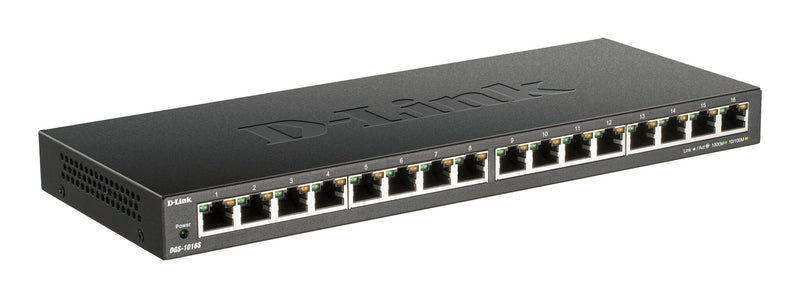 D-Link DGS-1016S netværksswitch Ikke administreret Gigabit Ethernet (10/100/1000) Sort