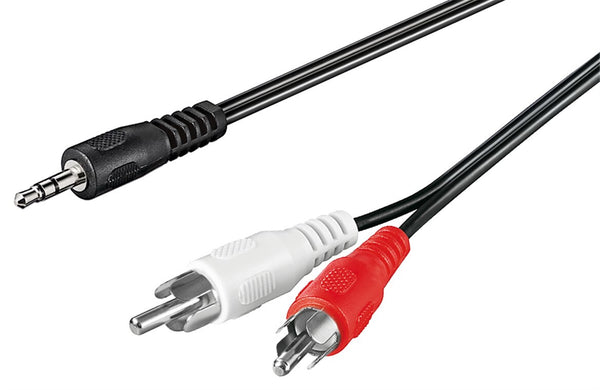 Goobay 50018 lydkabel 1,5 m 3.5mm 2 x RCA Sort