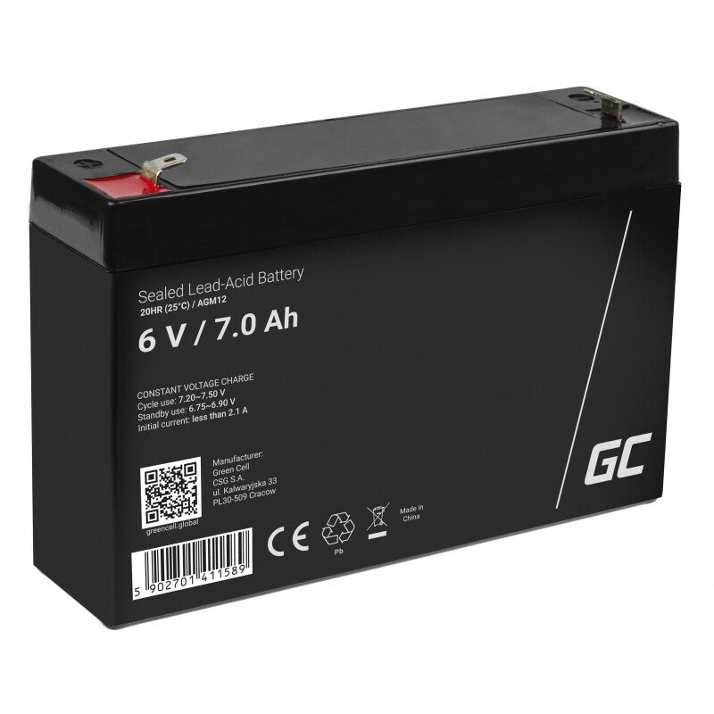 Green Cell AGM12 genopladeligt batteri Blybatterier (VRLA) 7000 mAh 6 V