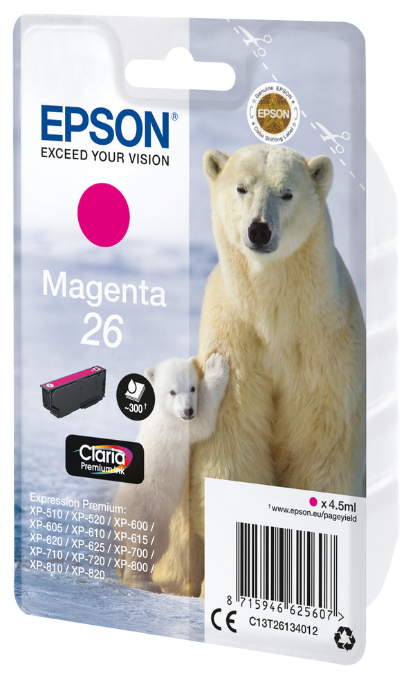 Epson Polar bear C13T26134022 blækpatron 1 stk Original Magenta