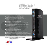 CLUB3D USB3.2 Gen1 Type A or C Dual Display 4K60Hz Docking Station