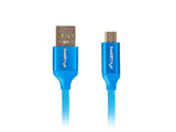 Lanberg CA-USBM-20CU-0018-BL USB-kabel USB 2.0 1,8 m Micro-USB A USB A 0,48 Gbit/sek. Blå