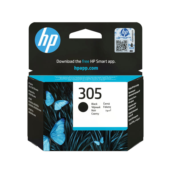 HP Original 305-blækpatron, sort