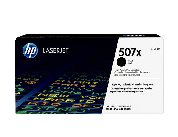 HP Original 507X LaserJet-tonerpatron med høj kapacitet, sort