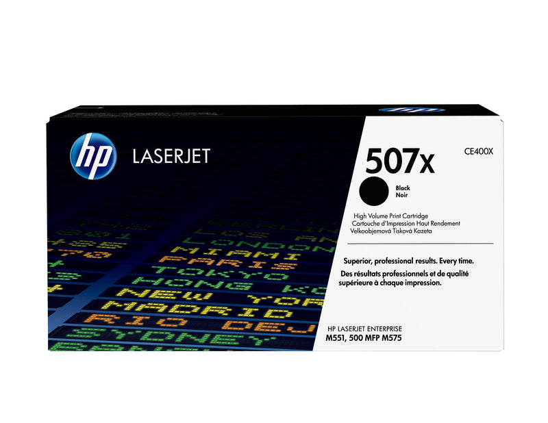 HP Original 507X LaserJet-tonerpatron med høj kapacitet, sort