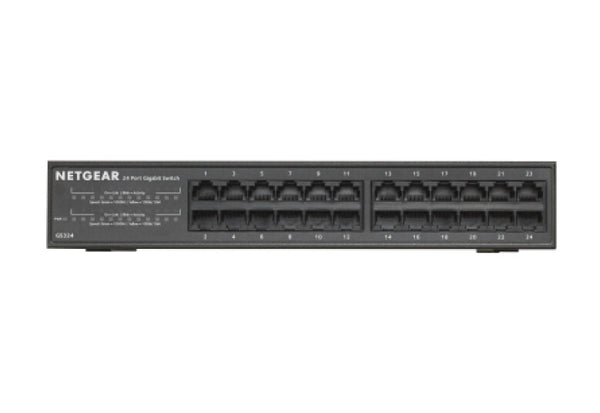 NETGEAR GS324 Ikke administreret Gigabit Ethernet (10/100/1000) Sort