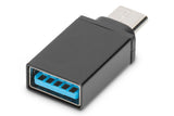 Digitus AK-300506-000-S kabel kønsskifter USB C USB A Sort