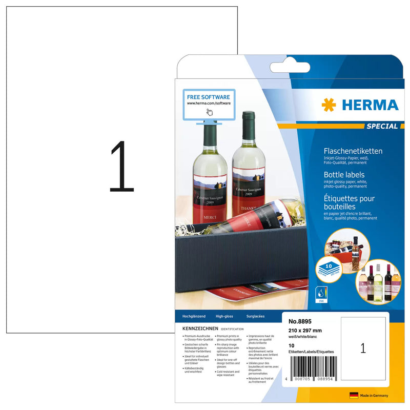 HERMA 8895 print etiket Hvid Selvklæbende printeretiket