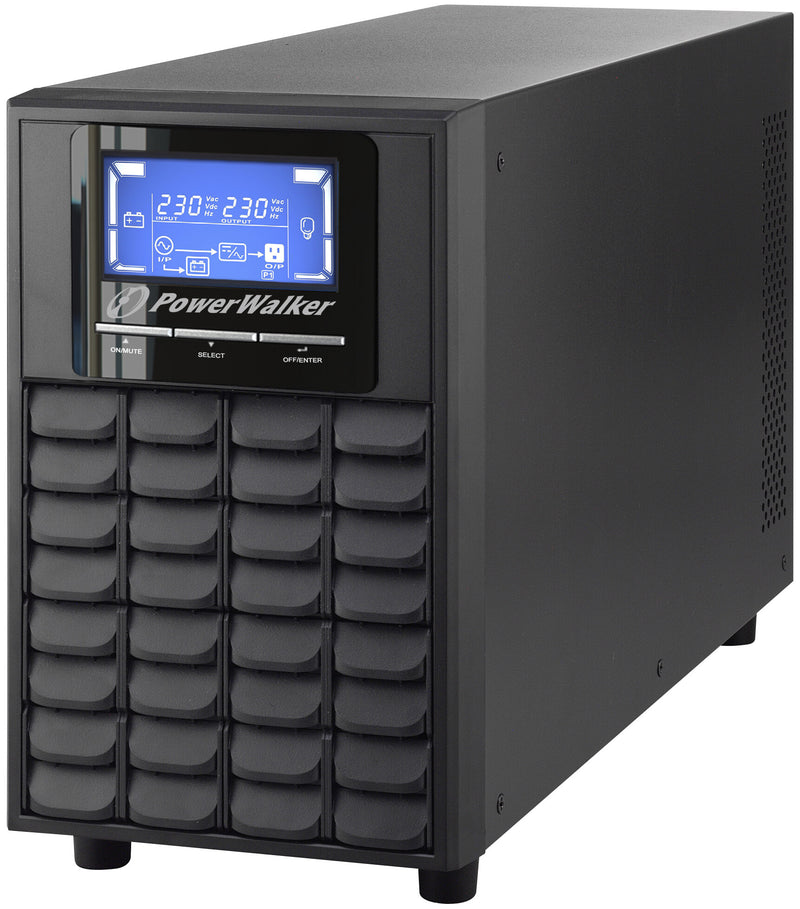 PowerWalker VFI 2000C LCD UPS-enhed Dobbeltkonvertering (online) 2 kVA 1600 W 4 AC stikkontakt(er)