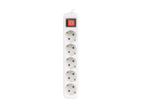 Lanberg PS1-05F-0300-W stikdåse 3 m 5 AC stikkontakt(er) Indendørs Hvid