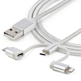 StarTech.com LTCUB1MGR USB-kabel USB 2.0 1 m USB A Micro-USB B 0,48 Gbit/sek. Sølv