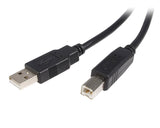 StarTech.com 0.5m, USB 2.0 A/USB 2.0 B, M/M USB-kabel 0,5 m USB A USB B Sort