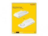 DeLOCK USB and Wireless Charger 2 x USB Type-C PD + 3 x USB Type-A with 110 W Fritstående Hvid