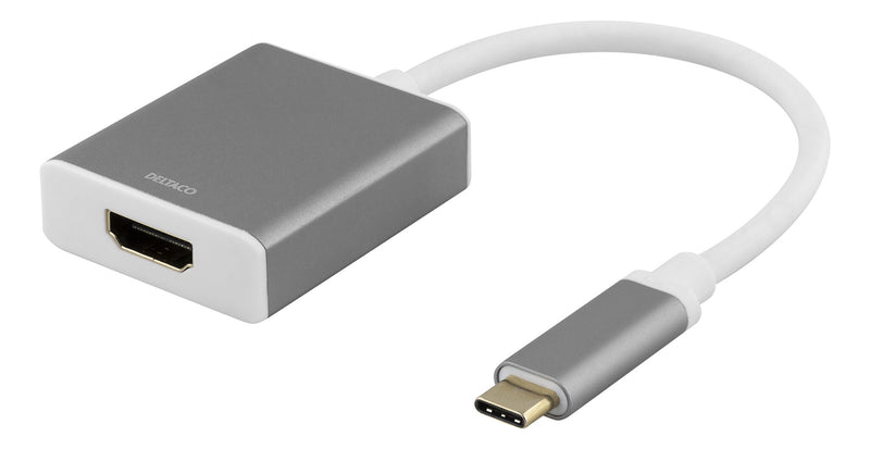 Deltaco USB-C - HDMI, 4096x2160 60Hz, 0.2m, space grey