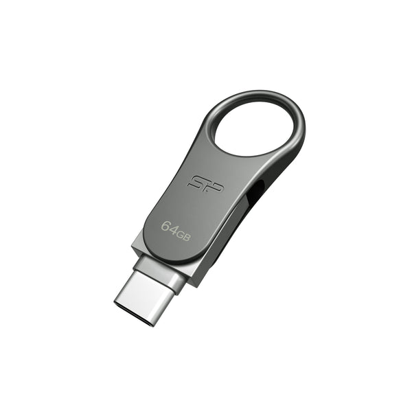 Silicon Power Mobile C80 USB-nøgle 64 GB USB Type-A / USB Type-C 3.2 Gen 1 (3.1 Gen 1) Titanium