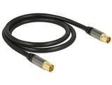 DeLOCK 88922 koaxial kabel RG-6/U 1 m IEC Sort
