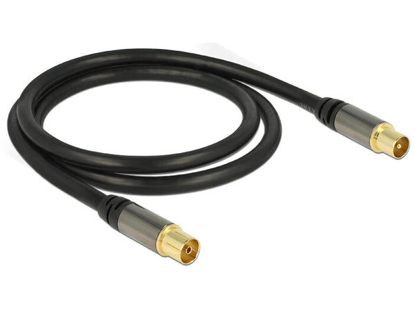 DeLOCK 88922 koaxial kabel RG-6/U 1 m IEC Sort