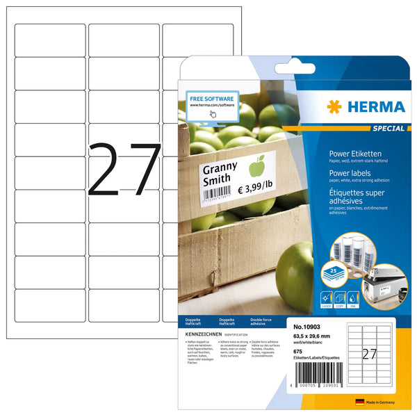 HERMA 10903 print etiket Hvid Selvklæbende printeretiket
