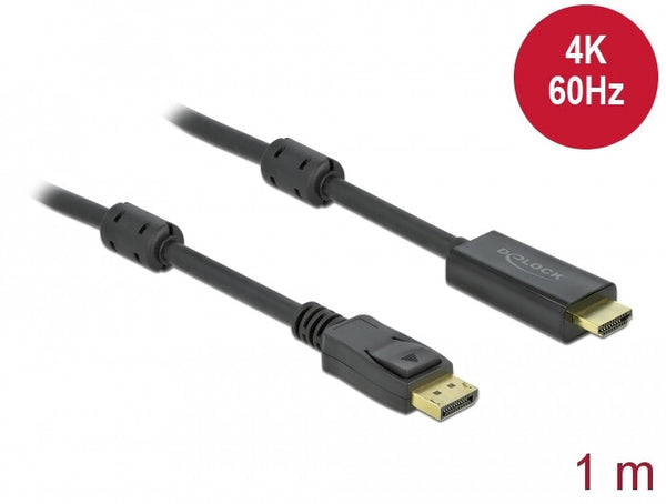 DeLOCK 85955 videokabel adapter 1 m HDMI Type A (Standard) DisplayPort Sort