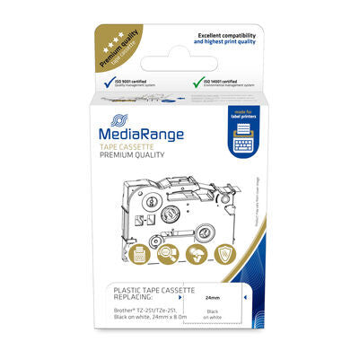 MediaRange MRBTZ251 print etiket Sort, Hvid