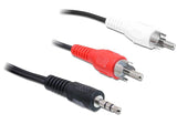 DeLOCK 3.5mm/2 x RCA lydkabel 5 m Sort
