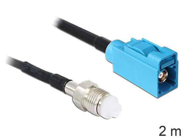 DeLOCK 88630 koaxial kabel RG-174 2 m FME FAKRA Z Sort
