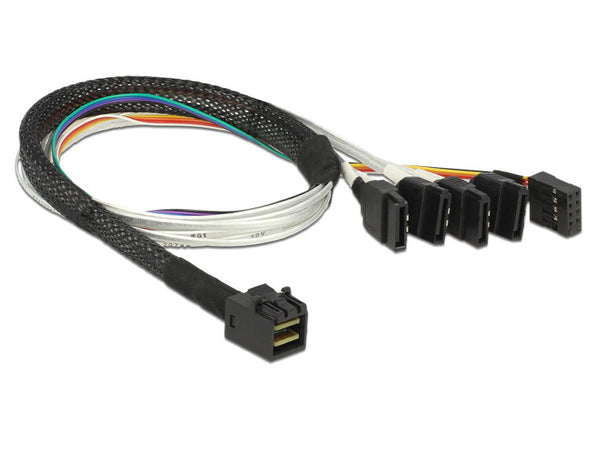 DeLOCK 0.5m, SFF-8643/4 x SATA 7p 0,5 m Flerfarvet