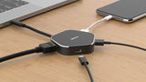 D-Link DUB-M420 dockingstation Ledningsført Thunderbolt 3 Aluminium, Sort