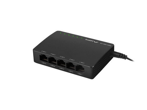 Lanberg DSP2-1005-12V netværksswitch Ikke administreret Gigabit Ethernet (10/100/1000) Sort